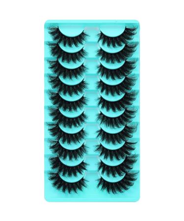 Goddenus E-Cat Eye 8D Full Dramatic False Eyelashes 10 Pairs 18MM Wispy D Curl - Fluffy Mink Strip Pack for Extension-like Look - Buy Online on SooperMarket.com