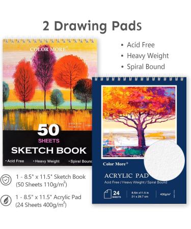 175 Piece Deluxe Art Set with Acrylic Paints and Drawing Pads in Wooden Case - Professional Art Kit for Adults, Teens, and Artists - Cherry - Buy Online on SooperMarket.com