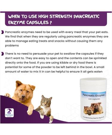 Pancreatic Digestive Enzyme Capsules for Dogs & Cats - Amylase and Lipase Health Supplement for Dog & Cat | 100 Capsules - Buy Online on SooperMarket.com