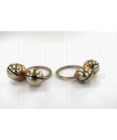 Abdul of Sialkot Extra Loud Pair of Cat & Dog Brass Silver Bells Collar Charm Pet Tracker Acorn Falconry Silver Bottom & Brass Top (Medium) - Buy Online on SooperMarket.com
