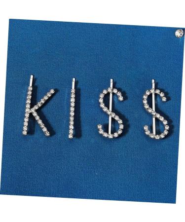 GALPADA 1 Set kiss hairpin hair clip for thick hair clips for thick hair alphabet hair clips bling hair clips glitter hair pin small hair barrettes rhinestones child flash alloy - Buy Online on SooperMarket.com