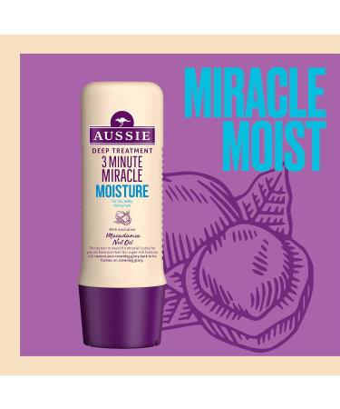 Aussie 3 Minute Miracle Moisture Deep Treatment Conditioner 250ml - Intense Hydration for All Hair Types | International Shipping Available - Buy Online on SooperMarket.com