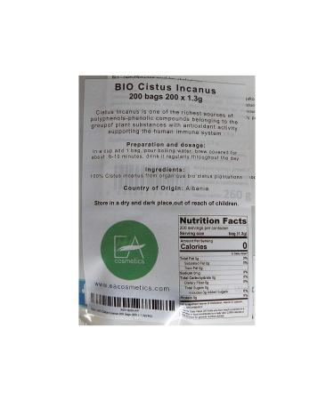 Organic Cistus Incanus Tea Bags - 200 Count (1.3g each) | 9oz - Buy Online on SooperMarket.com