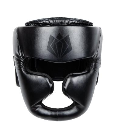 FitsT4 Boxing Headgear Head Protection Sparring Head Guard PU Leather Muay Thai Helmet for Martial Arts Karate BJJ Training Large-X-Large