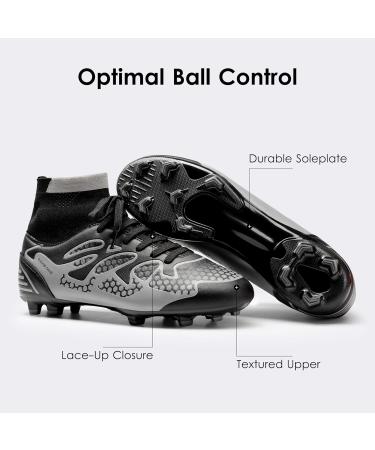 DREAM PAIRS Men's Soccer Shoes - Professional Athletics Training Lace-Up Football Shoes - EU Size 43 - Black & Dark Grey - Buy Online on SooperMarket.com