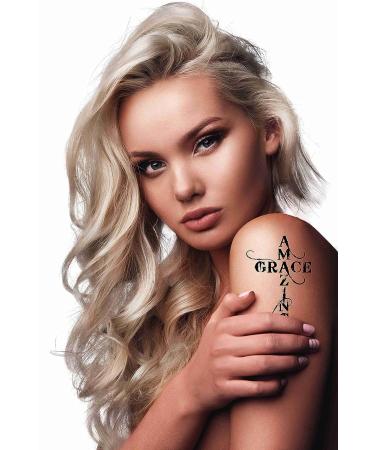 Dopetattoo 6 Sheets Temporary Tattoos Cross Grace | Neck, Arm, Chest | Amazing Designs - Buy Online on SooperMarket.com