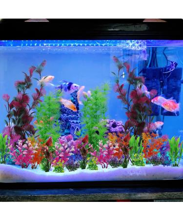 Quozuo 25 pcs Artificial Aquarium Plants - Colorful Plastic Decorations for All Tank Sizes - Buy Online on SooperMarket.com