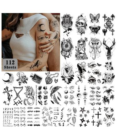 Cerlaza 112 Sheets (270 Styles) Temporary Tattoos Adult  Long Lasting Temporary Tattoos for Women Waterproof  Fake Tattoos That Look Real and Last Long Tatuajes Temporales Men