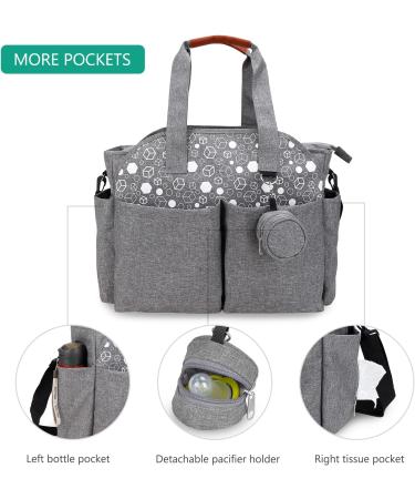 SONARIN Multi-Function Waterproof Baby Changing Bag - Grey | Large Capacity Travel Diaper Bag with Pacifier Holder - Buy Online on SooperMarket.com
