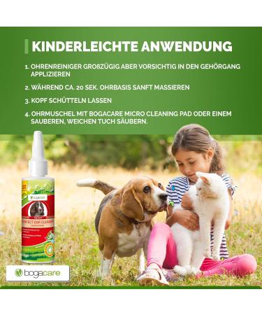 BOGACARE Perfect Ear Cleaner for Dogs - 125ml Innovative Ear Cleaner with Women's Mantle & Acetic Acid - Effective Pet Ear Hygiene Solution - Buy Online on SooperMarket.com