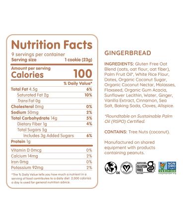 Maxine's Heavenly Vegan Gingerbread Cookies | Gluten Free & Dairy Free | Low Sugar | 7.2 oz (1 pack) - Buy Online on SooperMarket.com