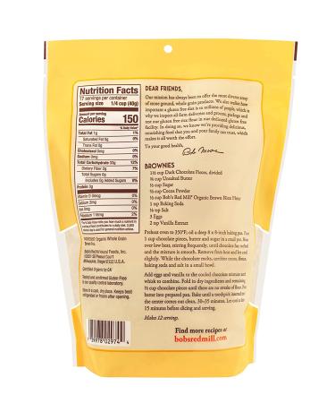 Bob's Red Mill Organic Brown Rice Flour 24 oz - Pack of 4 | 6 lb Total | Gluten-Free & Non-GMO - Buy Online on SooperMarket.com