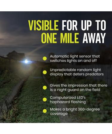 FOXLIGHTS Solar Night Predator Deterrent - LED Predator Control Light for Farms & Ranches - Protect Flocks & Crops! 360 Degree Flashing, Alarms Wildlife - Trusted by Professional Farmers - Buy Online on SooperMarket.com