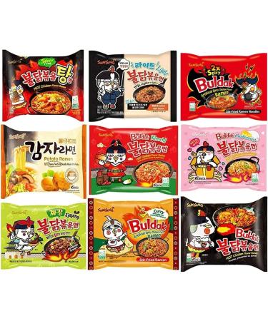 Korean Instant Noodles Ramen Variety Bundle & Chopsticks - Samyang Nongshim Ottogi Paldo Different Assorted Flavours (Pack of 40) by CNMART - Buy Online on SooperMarket.com