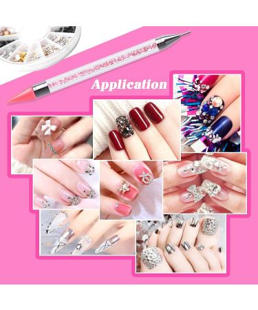 Sularpek Nail Rhinestone Picker Dotting Tool - Pink Acrylic Handle Dual End Pen for DIY Nail Art Decoration - Buy Online on SooperMarket.com