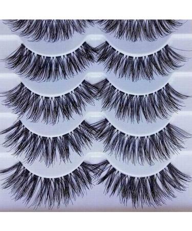 Bluelans 5 Pairs Long Cross False Eyelashes - Natural Thick Black Fake Eyelash Extensions for Stunning Makeup - Buy Online on SooperMarket.com