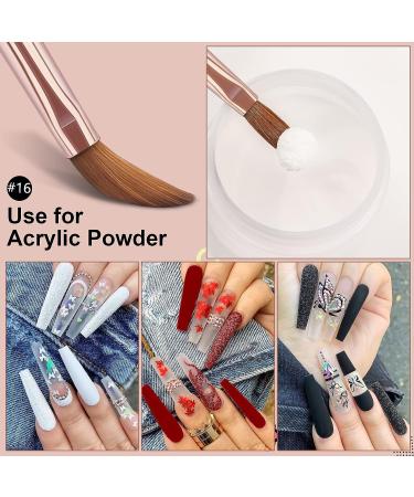 Saviland Size 16 Kolinsky Acrylic Nail Brush - Bronze Gold Handle - For Acrylic Powder - Professional Quality #16 - Buy Online on SooperMarket.com