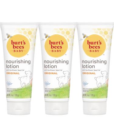 Burt's Bees Baby Nourishing Lotion, Original Scent Baby Lotion - 6 Ounce Tube - Pack of 3 Original 6oz (3 Pack)
