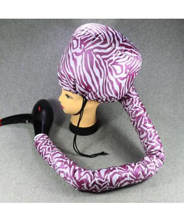 Ruilogod Purple White Portable Hair Quick Drying Cap Salon Bonnet Blow Dryer Connect Hat - Buy Online on SooperMarket.com