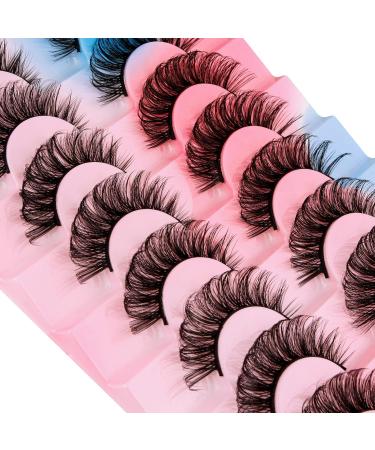 Dramatic D-Curly Mink False Eyelashes - 8 Pairs of Natural Fluffy Fake Lashes (025) - Buy Online on SooperMarket.com