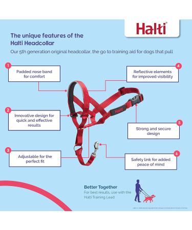 Halti Head Harness for Medium Dogs - No-Pull Leash Solution Adjustable & Comfortable Red Design - Buy Online on SooperMarket.com
