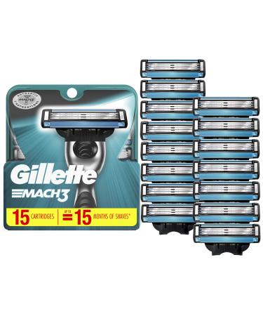 Gillette Mach3 Mens Razor Blade Refills 15 Count