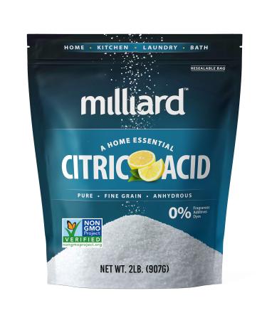 Milliard Citric Acid 2 Pound - 100% Pure Food Grade NON-GMO Project VERIFIED (2 Pound)