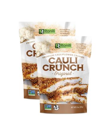 Cauli Crunch Plant Based Cauliflower Crumbs, 2-PACK (2x6 oz), Gluten Free, Non-GMO, Bread-Free Crumbs, Kosher (Original)