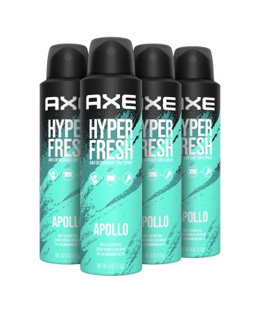 AXE Apollo Deodorant Spray 48 Hour Odor Protection Fresh Sage and Cedarwood Deodorant without Aluminum and without Residue 4 Ounce (Pack of 4) Cedarwood 4 Ounce (Pack of 4)