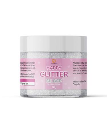 Goodbake Happy Glitter silver-edible food glitter-glitter powder for cakes cakes cookies and drinks-ideal as a cake decoration for birthday parties!