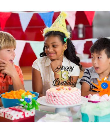 Sumerk 13th Birthday Cake Attachments - Gold & Black Party Decorations | 1 Pack Cake Lid & Accessories - Buy Online on SooperMarket.com