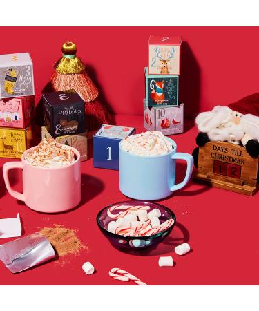 Thoughtfully Gourmet 12 Days of Christmas Hot Chocolate Gift Set - Festive Flavors Include Rocky Road, Cookies and Cream, Pumpkin Pie - Set of 12 - Buy Online on SooperMarket.com
