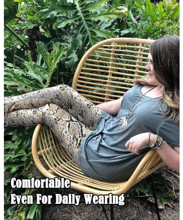 YOFIT Women High Waist Butt Lift Leggings - Brown Snake Medium | Gym Workout Yoga Pants with Tummy Control and Booty Scrunch Detail - Buy Online on SooperMarket.com