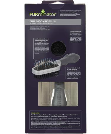 FURminator Dual Grooming Brush for Cats and Dogs - Shedding Tool for Effective Pet Hair Removal - Buy Online on SooperMarket.com