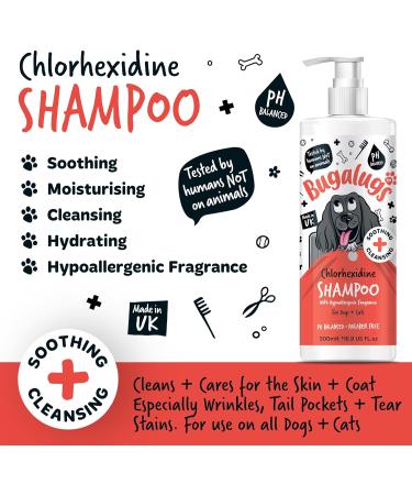 BUGALUGS Dog Shampoo for Itchy Skin Antibacterial And Antifungal Natural Safe Sensitive Formula - Fast Absorbing Skin Cooling First Aid relief For Cuts Grazes Skin Irritation - Buy Online on SooperMarket.com