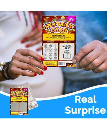 Pregnancy Announcement Lottery Scratch-Off Tickets - 10 Pack | Authentic 4x6 Design for Baby Announcements | Great for Grandparents Future Dad & Friends - Buy Online on SooperMarket.com