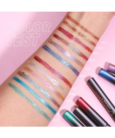 Joyeee Liquid Eyeliner 6pcs Colored Eye Liner Eyeliner Pencil Brown Blue Red White Green Glitter Eyeliner Set Waterproof Smudgeproof Long Lasting Pigmented Gel Eyeliner Make Up for Girl Women Gift #037 - Buy Online on SooperMarket.com
