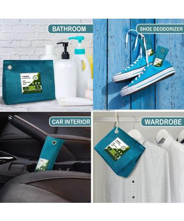 FriEQ 12-Pack Bamboo Charcoal Air Purifying Bags | Odor Absorber for Car, Home, Closet | Lasts 365+ Days | 4x200g 8x50g | Blue-Green - Buy Online on SooperMarket.com