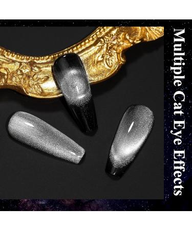 Buy MIZHSE 9D Cat Eye Gel Nail Polish - Silver Magnetic Gel for Stunning Holographic Galaxy Effect | Soak Off Nail Art for DIY Manicure at Home - Buy Online on SooperMarket.com