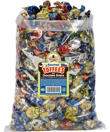 Walkers Nonsuch Milk Brazil Nut Liqurice Eclairs Etc Assorted Toffees and Chocolate Eclairs Bulk Bags For All Occassions - Sold BY KIdzbuzz (2 Kg)