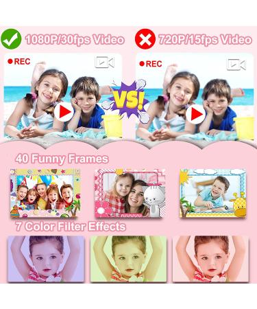 PROGRACE Kids Camera Waterproof Gift Toy - Children Digital Video Camera Underwater Camera for Kids 1080P Camcorder DV Toddler Camera for Girls Birthday Learn Camera Pool Toys Age 3-14 Pink - Buy Online on SooperMarket.com