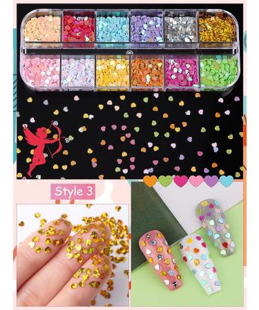 Kalolary 4boxes Holographic Nail Art Glitter Sequins - Valentine's Day Decoration - Buy Online on SooperMarket.com