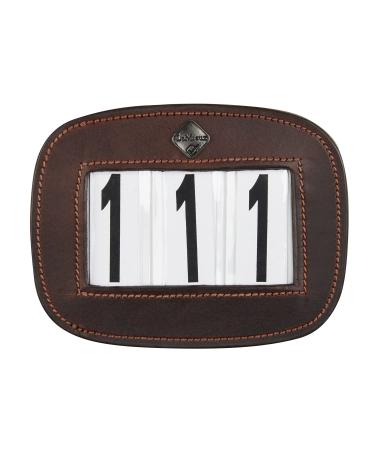 LeMieux Saddle Number Holder Square Distressed Brown Number holder for competitions brown one size