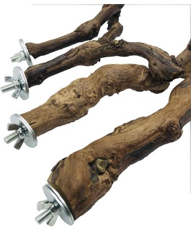 Allazon Natural Wood Bird Rods & Swing Toys - 4 Piece Parrot Playset for Birds - Ideal Bird Toys - Buy Online on SooperMarket.com
