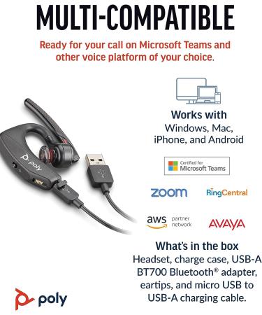Plantronics Poly Voyager 5200 UC Wireless Headset & Charging Case - Bluetooth Headset with Noise-Canceling Mic - Amazon Exclusive - Buy Online on SooperMarket.com