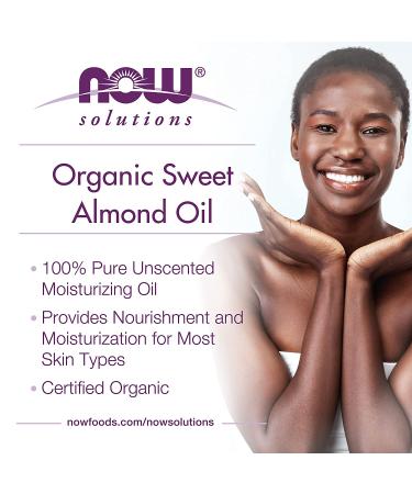 Now Foods Organic Sweet Almond Oil 8 fl oz - Cold-Pressed & Pure - Buy Online on SooperMarket.com