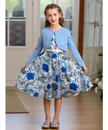 Bonny Billy Girls Long Sleeve Knitted Cotton Bolero Shrug - Light Blue (4-5 Years) - Buy Online on SooperMarket.com