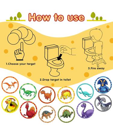 120 Pcs Flushable Dinosaur Toilet Targets for Boys Training | Pee Targets Stickers | Potty Training Seat for Boys - Buy Online on SooperMarket.com