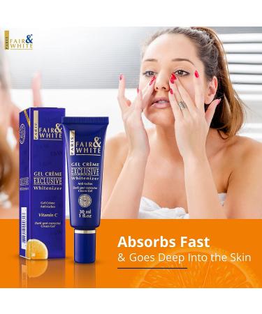 Fair and White Exclusive Brightening Gel Cream 30ml - Fade Dark Spots with Vitamin C - Deeply Moisturizing Formula with Glycerin & Castor Oil - Buy Online on SooperMarket.com