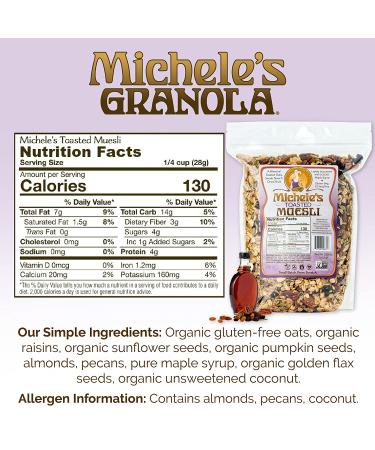 Michele's Granola Muesli Toasted Gluten-Free 2.25 LB Bulk Bag - Non-GMO & Refined Sugar-Free (Pack of 1) - Buy Online on SooperMarket.com